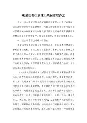 街道国有投资建设项目管理办法.docx