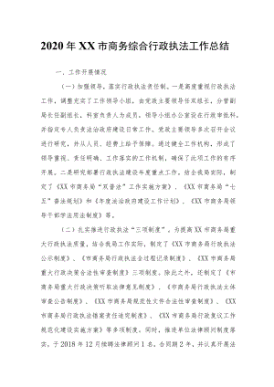 2020年XX市商务综合行政执法工作总结.docx