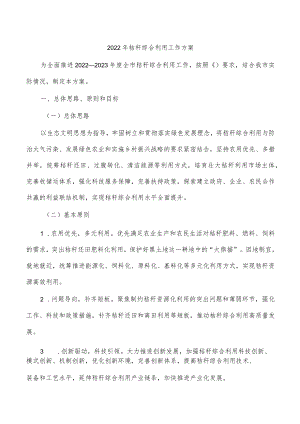 2022年秸秆综合利用工作方案.docx