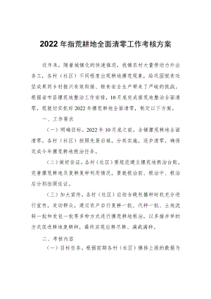 2022年撂荒耕地全面清零工作考核方案.docx