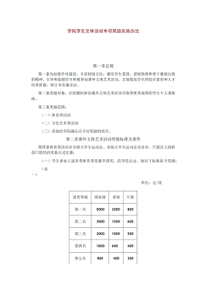 学院学生文体活动专项奖励实施办法.docx