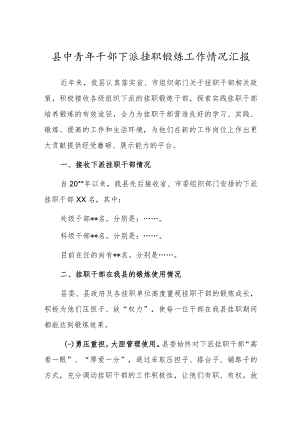 县中青年干部下派挂职锻炼工作情况汇报.docx
