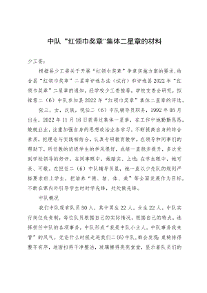 中队“红领巾奖章”集体二星章的材料.docx
