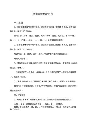 明喻暗喻借喻的区别（2022年）.docx