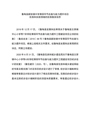 鲁甸县新街镇中学薄弱环节改善与能力提升项目.docx