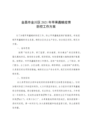 金昌市金川区2021年苹果蠹蛾疫情防控工作方案.docx