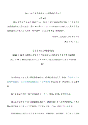 临沧市鲁史古镇保护条例.docx