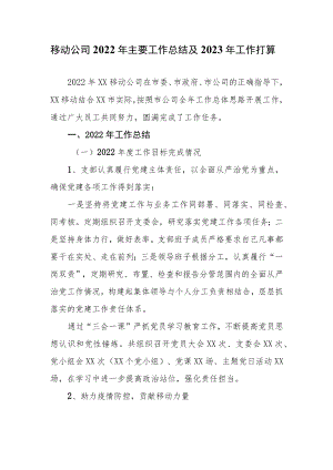 移动公司2022年主要工作总结及2023年工作打算.docx