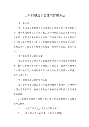 大学师资培训费使用管理办法.docx