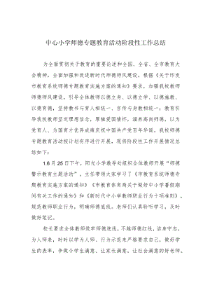 中心小学师德专题教育活动阶段性工作总结.docx