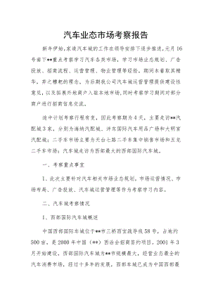 汽车业态市场考察报告.docx