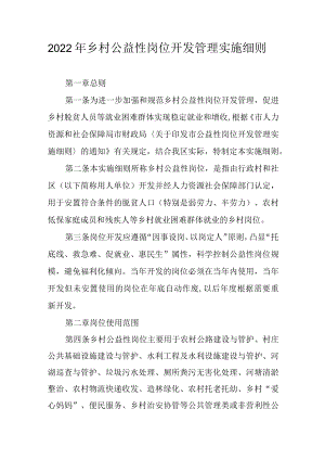 2022年乡村公益性岗位开发管理实施细则.docx