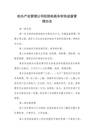 校办产业管理公司校园电瓶车财务监督管理办法.docx