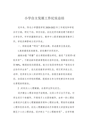 小学自主发展工作纪实总结.docx