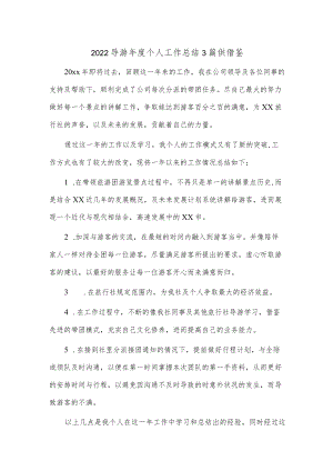 2022导游年度个人工作总结3篇供借鉴.docx