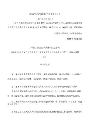 山西省煤炭清洁高效利用促进条例.docx