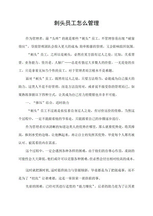 刺头员工怎么管理.docx