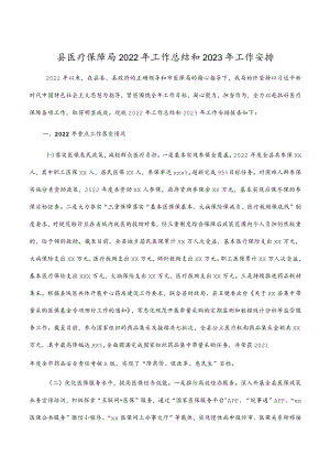 县医疗保障局2022年工作总结和2023年工作安排（计划）范文.docx
