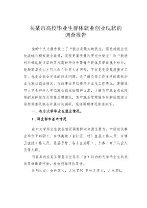 某某市高校毕业生群体就业创业现状的调查报告.docx