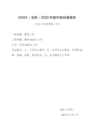 XXXX（全称）2020年度年检自查报告.docx