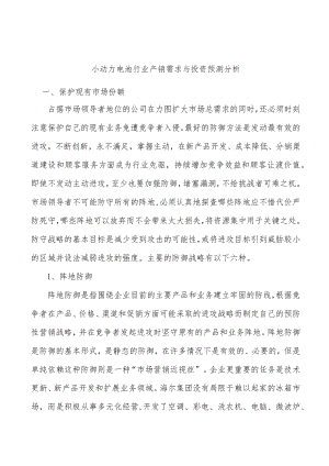 小动力电池行业产销需求与投资预测分析.docx
