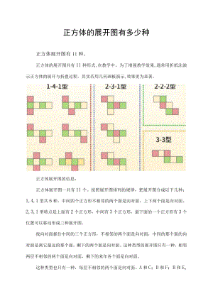 正方体的展开图有多少种.docx