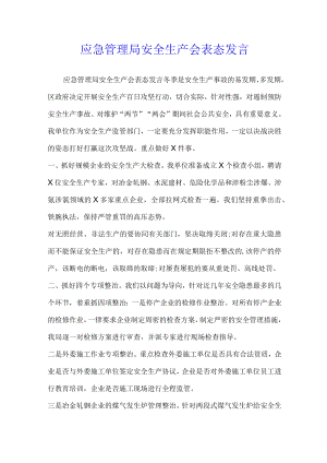 应急管理局安全生产会表态发言.docx