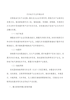 汽车电子行业环境分析.docx