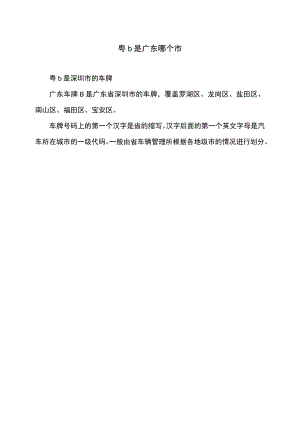 粤b是广东哪个市.docx