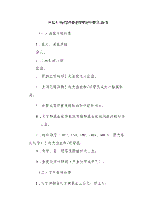 三级甲等综合医院内镜检查危急值.docx