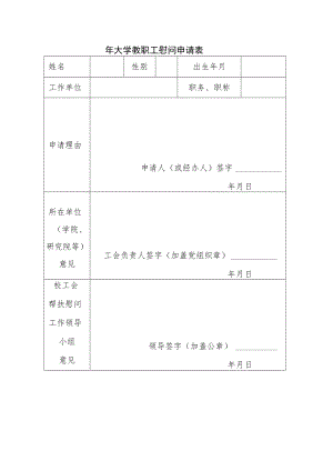 ______年大学教职工慰问申请表.docx