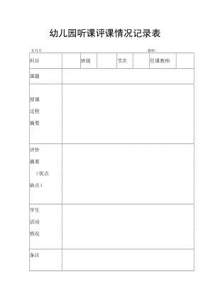 【新】幼儿园听课评课情况记录表.docx