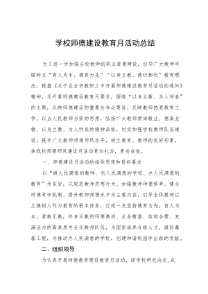 2022年师德建设月活动总结合集.docx