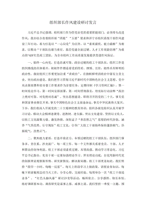 组织部长作风建设研讨发言.docx