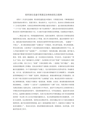 组织部长党建引领基层治理座谈发言提纲.docx