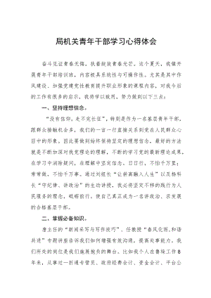 财政局青年干部业务提升培训班学习心得体会五篇.docx