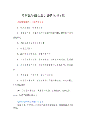考察领导谈话怎么评价领导6篇.docx