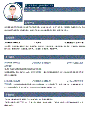 商务风Python开发工程师.docx