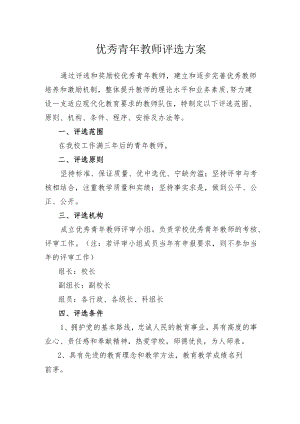 优秀青年教师评选方案.docx