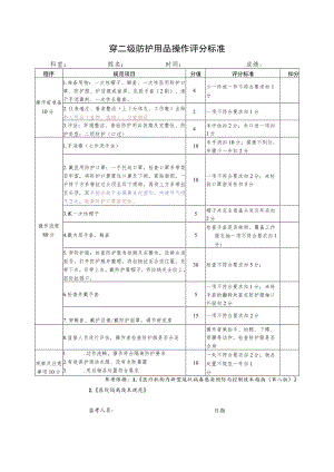 穿二级防护用品操作评分标准.docx