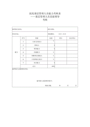 医院基层管理人员能力考核表.docx