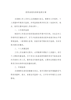 医院放射性核素监测方案.docx