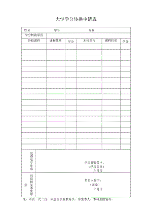 大学学分转换申请表.docx
