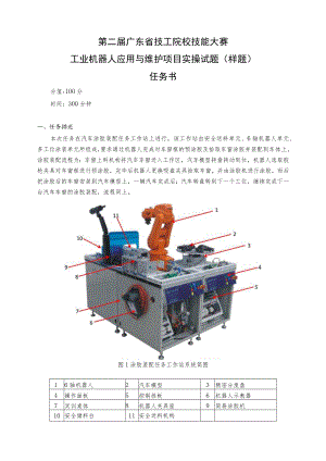 第二届广东省技工院校技能大赛工业机器人应用与维护项目实操试题样题任务书.docx