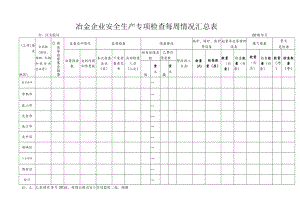 冶金企业安全生产专项检查每周情况汇总表.docx