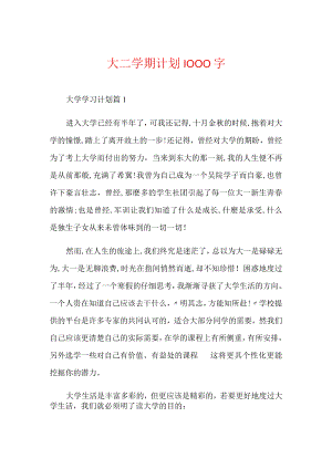 大二学期计划1000字.docx
