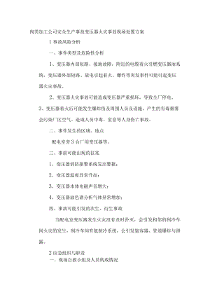 肉类加工公司安全生产事故变压器火灾事故现场处置方案.docx