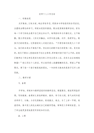 老师个人工作总结.docx