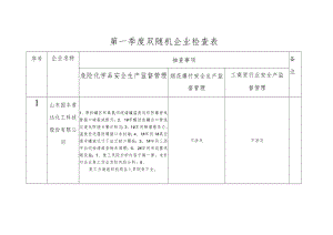 第一季度双随机企业检查表.docx