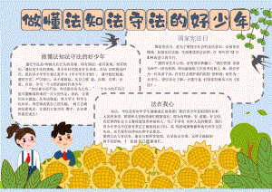 做懂法知法守法的好少年手抄报.docx